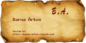 Barna Árkos névjegykártya